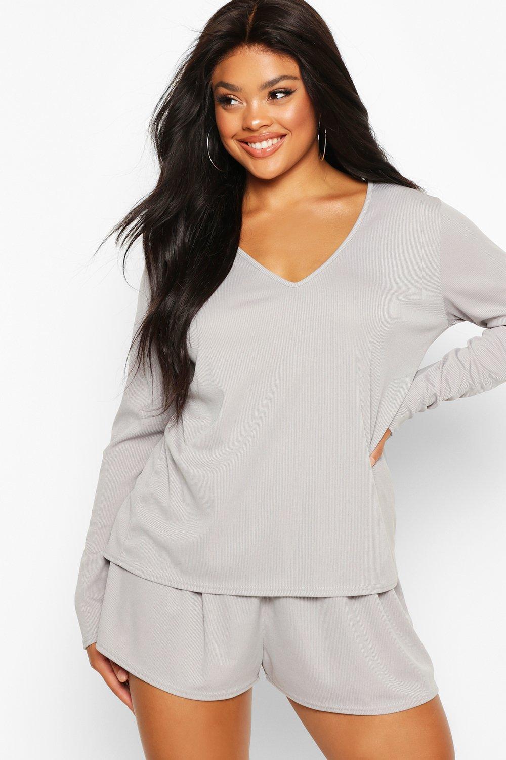 Plus size short pj sets hotsell